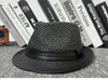 Men's leather jazz cap with houndstooth design