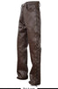 Brown Lace Up Leather Pants for Men in Genuine Cowhide