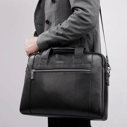 Men's Leather Laptop Bag with Shoulder Strap for Office 1