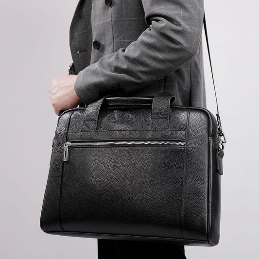Men's Leather Laptop Bag with Shoulder Strap for Office 1