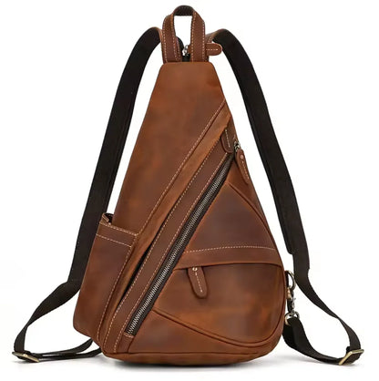 Genuine Leather Sling Backpack for Men