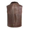 Real leather fur pilot vest brown sheepskin aviator