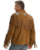 Men’s Suede Jacket Brown Fringe Beaded Western
