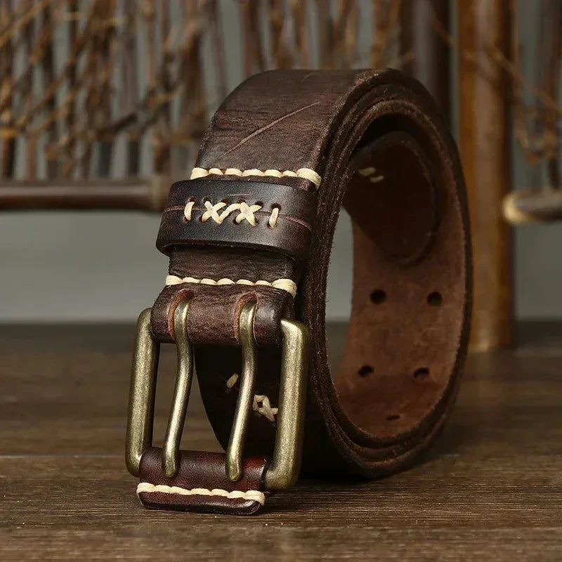 Men's Full Grain Leather Double Prong Belt 2 105
