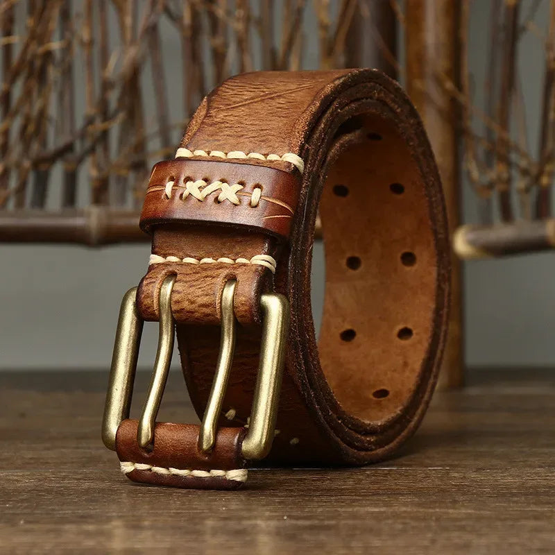 Men's Full Grain Leather Double Prong Belt 1 105