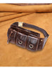 Men’s Leather Waist Bag with Multiple Pockets and Adjustable Strap