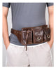 Men’s Leather Waist Bag with Multiple Pockets and Adjustable Strap