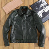 Men’s Military Leather Jacket with Epaulets and Zip Pockets