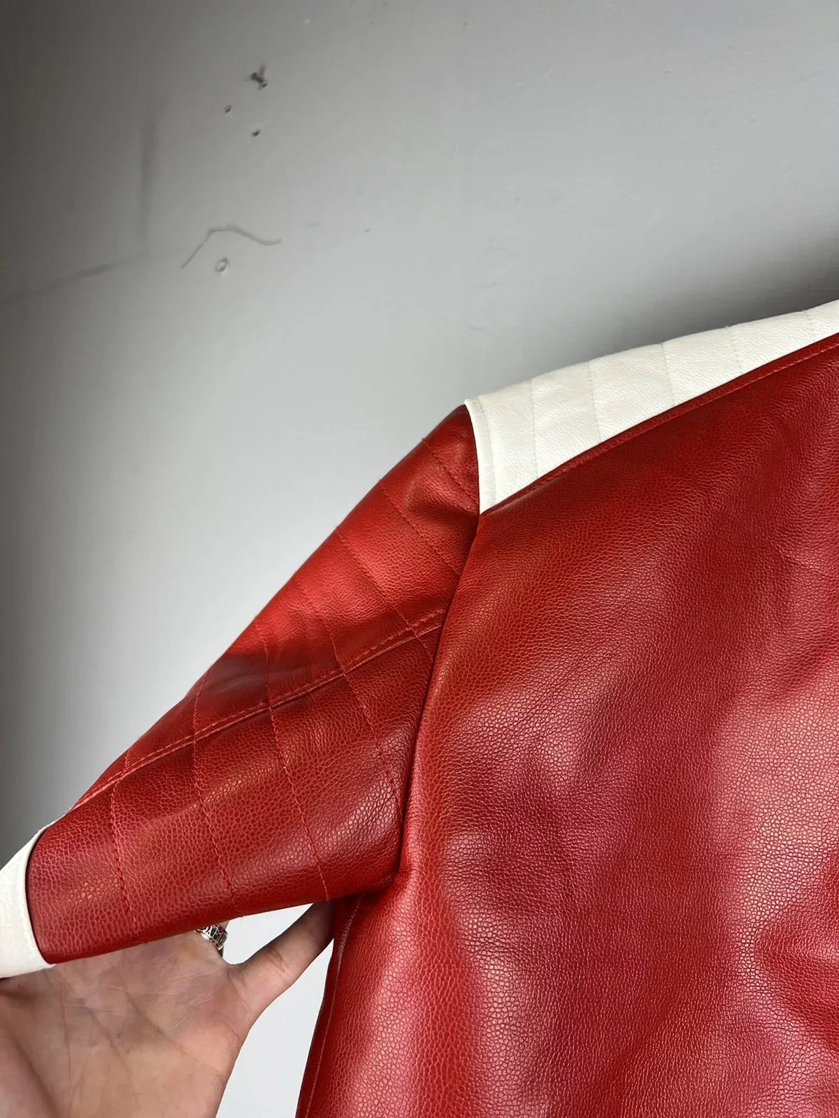 Men's Red Genuine Cowhide Leather Jacket