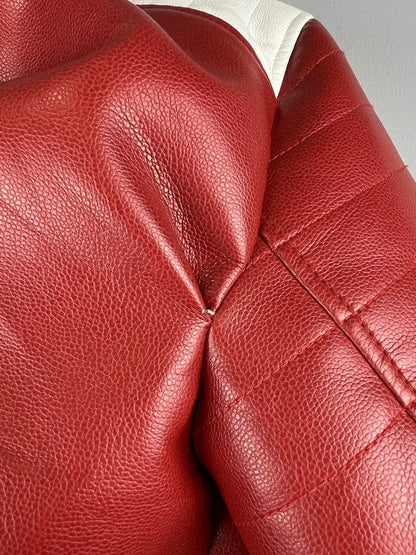 Men's Red Genuine Cowhide Leather Jacket