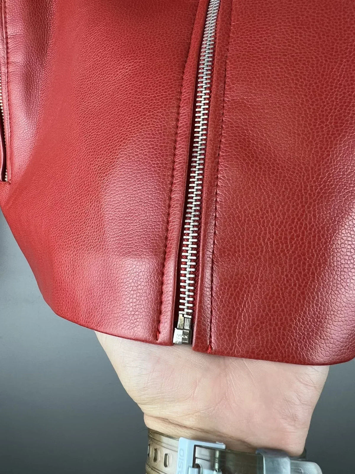 Men's Red Genuine Cowhide Leather Jacket