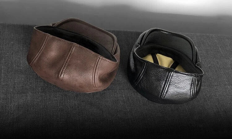 Men's leather newsboy cap vintage style