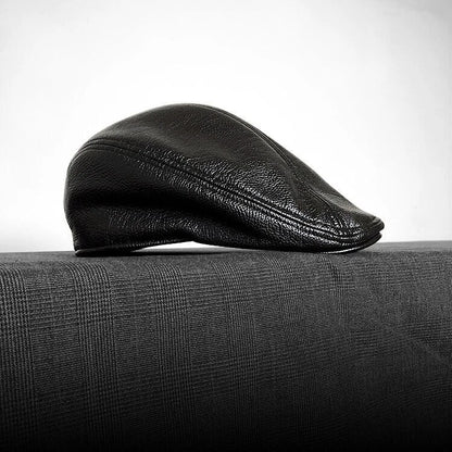 Men's leather newsboy cap vintage style