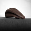 Men's leather newsboy cap vintage style Brown M
