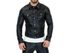 mens black genuine leather jacket slim fit shirt style