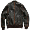 Distressed leather bomber jacket mens genuine leather black