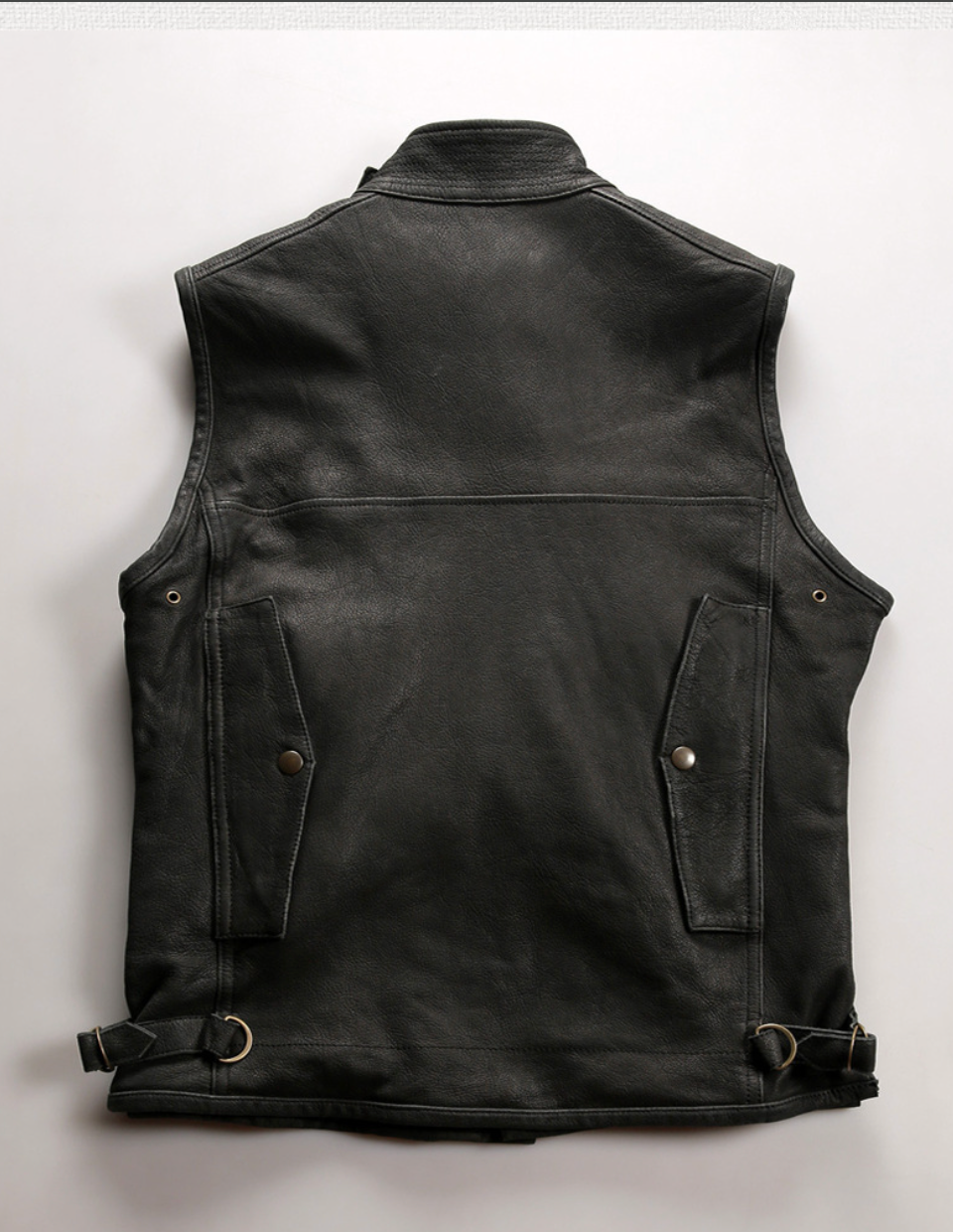 Retro cowhide genuine leather vest for men