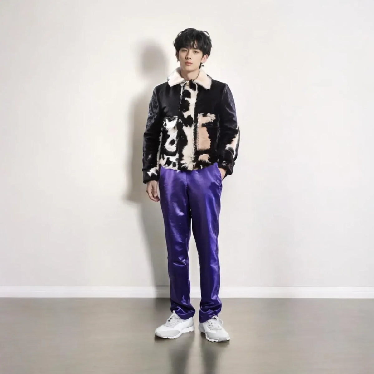 Cow Print Jacket Men Real Hair On Cowhide Western Style