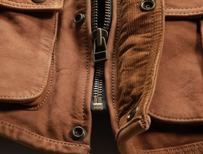 Retro cowhide genuine leather vest for men