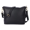 Black leather messenger bag for women | crossbody work bag