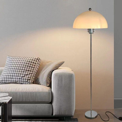 Nordic bauhaus acrylic dome standing floor lamp Milk white lampshade floor lamp DC Adapter + 3 Colors Changeable (Warm Neutral White)