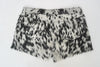 Cowhide Mini Shorts Women Black White