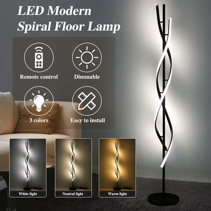 Modern spiral led floor lamp