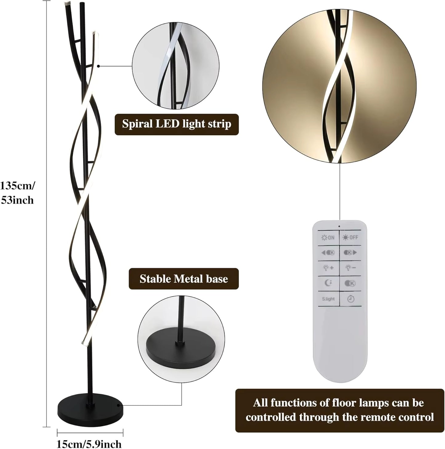 Modern spiral led floor lamp