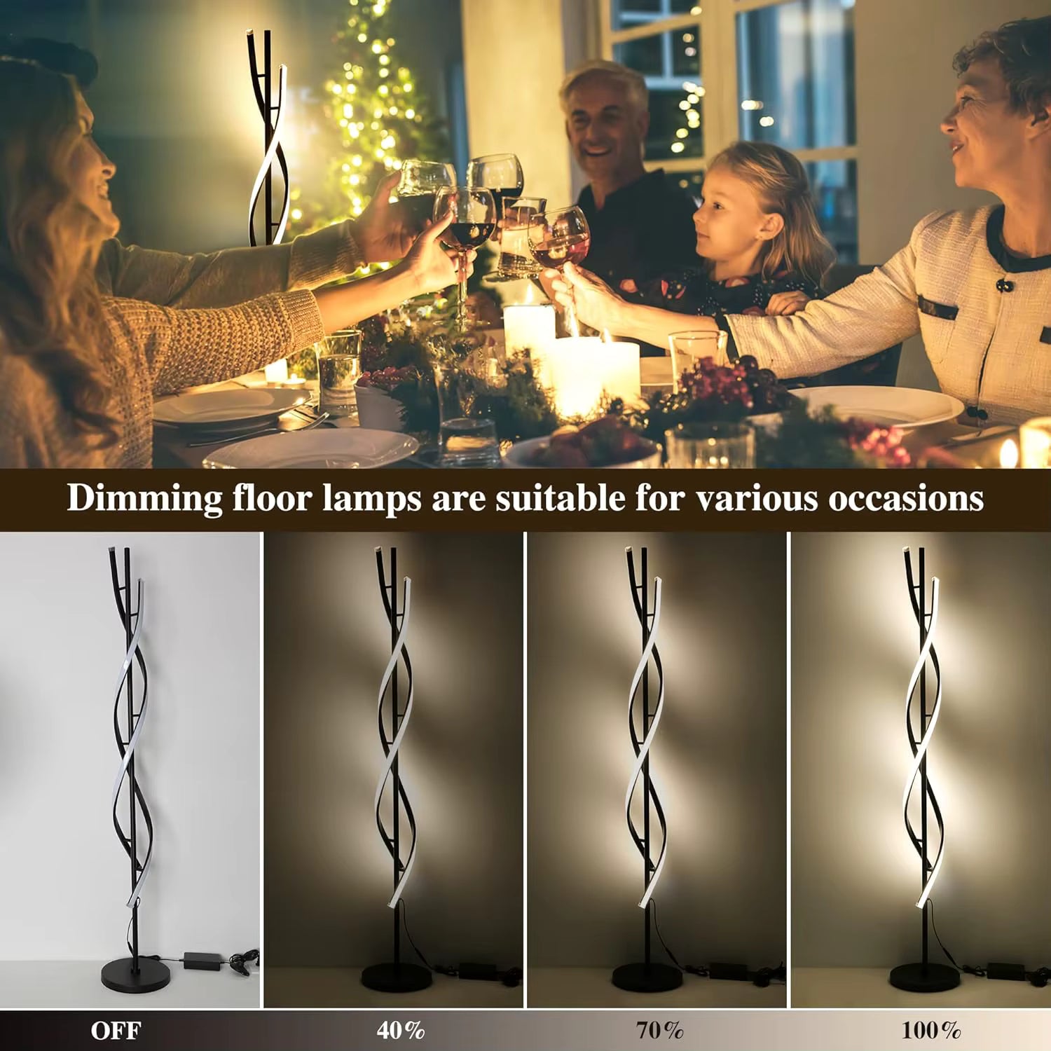 Modern spiral led floor lamp