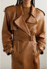 Stylish Leather Trench Long Coat For Women