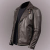 mens leather riding jacket slim fit biker motorcycle style