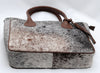 Cowhide Tote Bag with Speckled Hair-On Hide and Leather Handles