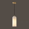 Natural Marble Pendant Light with Brass Ceiling Mount Copper color plus white pattern