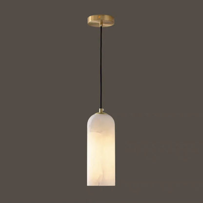 Natural Marble Pendant Light with Brass Ceiling Mount Copper color plus white pattern