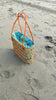Bali Handmade Natural Rattan Tote Handbag Blue Lining