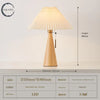 Japanese pleated wooden fabric led table lamp Natural wood color + white lampshade 110V-120V For US CA