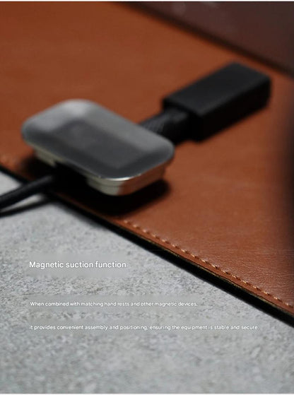 Leather desk mat with magnetic writing surface