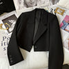 Women's Cropped Blazer with Single Button Front