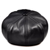 Women’s Genuine Leather Newsboy Cap with Short Brim
