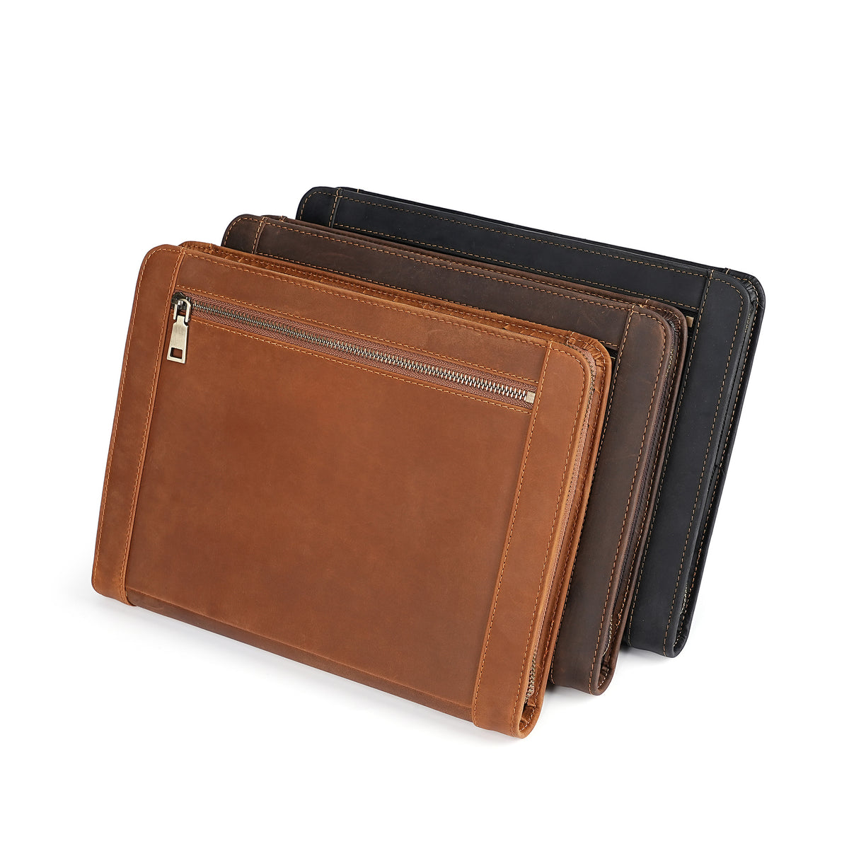 Leather iPad Organizer Portfolio in Crazy Horse Leather for Business