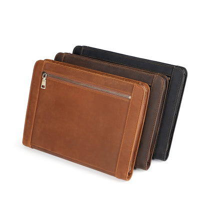 Leather iPad Organizer Portfolio in Crazy Horse Leather for Business
