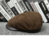 Leather newsboy cap for men vintage baker boy hat