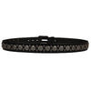 Wide Leather Belt with Silver Studs and Aztec Rivets