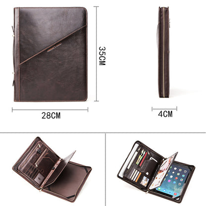 Leather Laptop Portfolio with A4 Organizer and iPad Holder