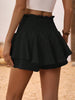 Ruffle Hem Smocked High Waist Skort for Women