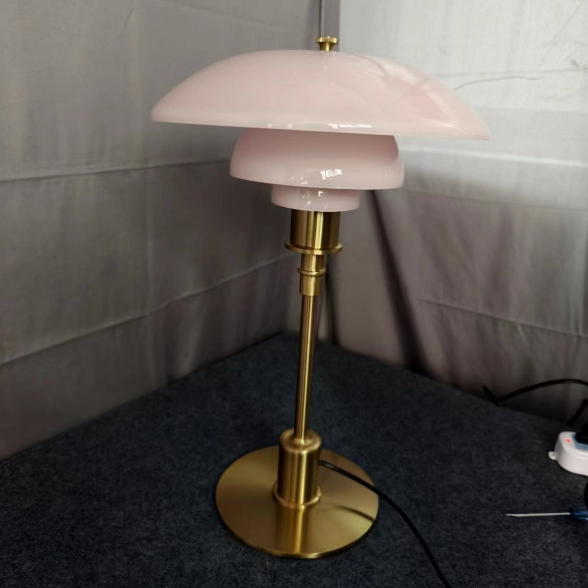 Mushroom Glass Bedside Light with Button Switch