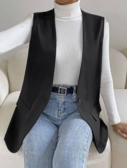 women's oversized v neck vest