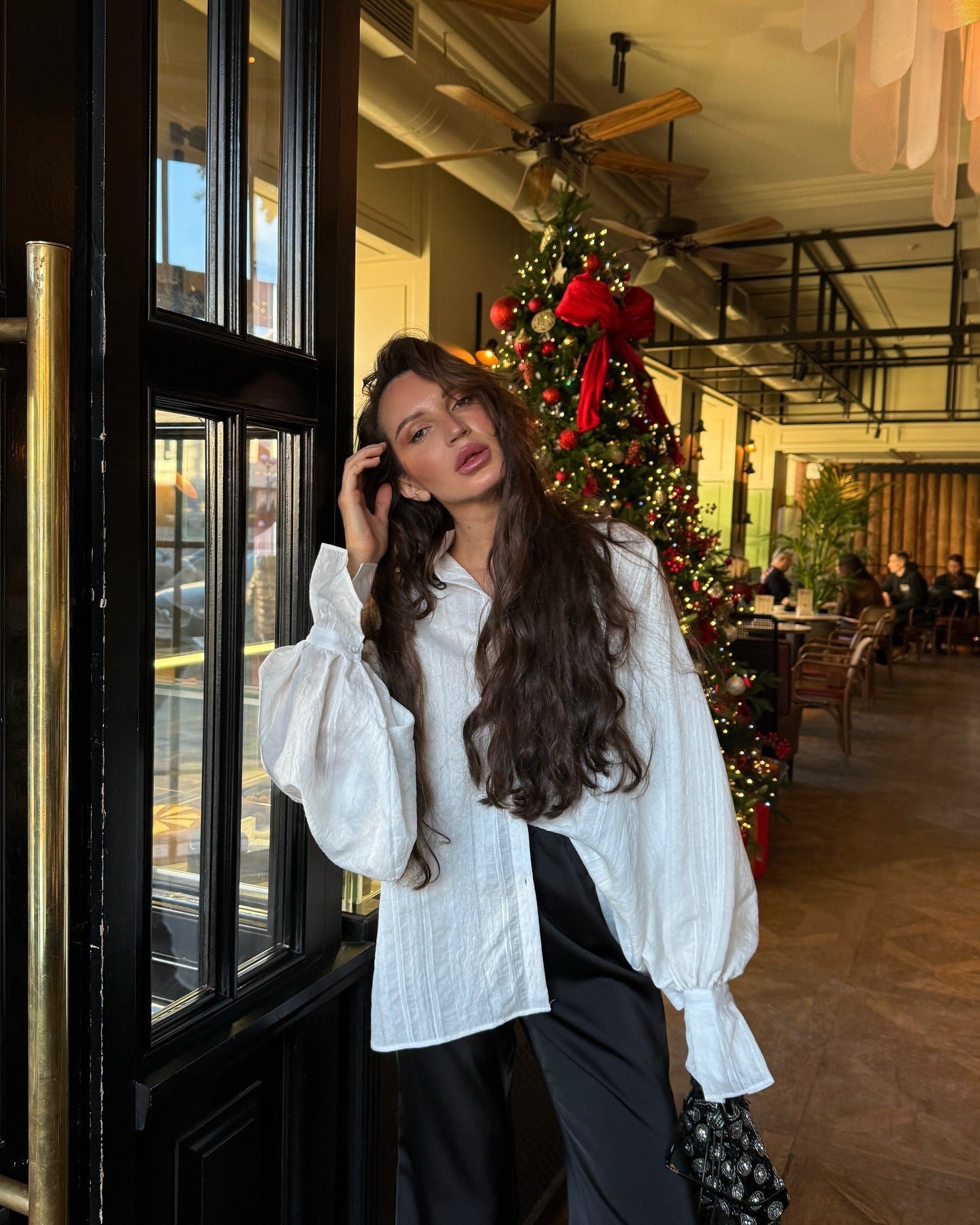 Lantern Sleeve Women Shirts Blouse