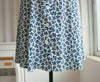 French Retro Blue Floral Button-Front A-Line Mini Dress
