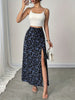high waist split maxi skirt